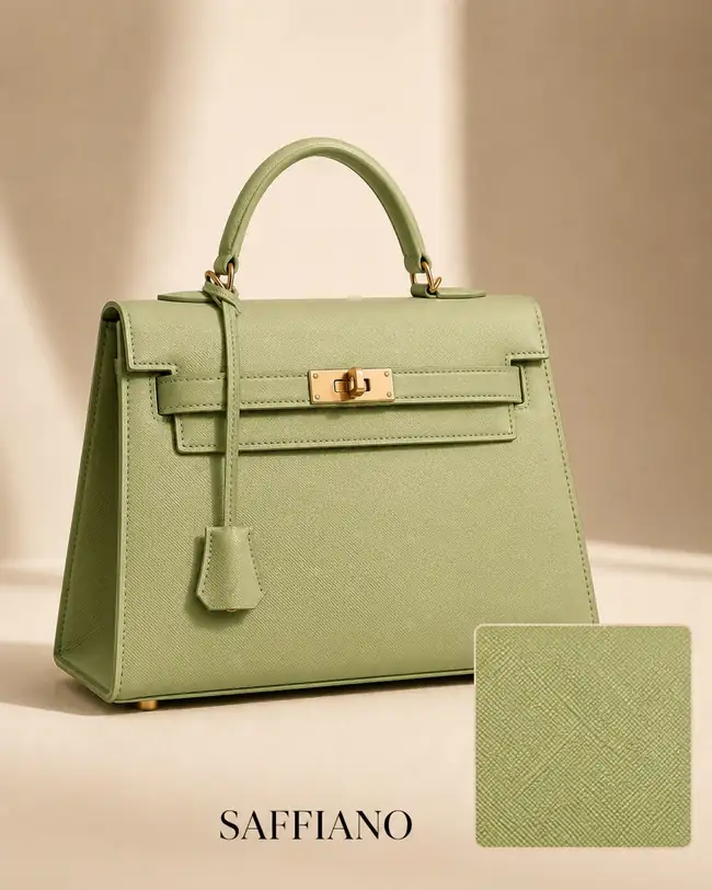 Saffiano sage handbag