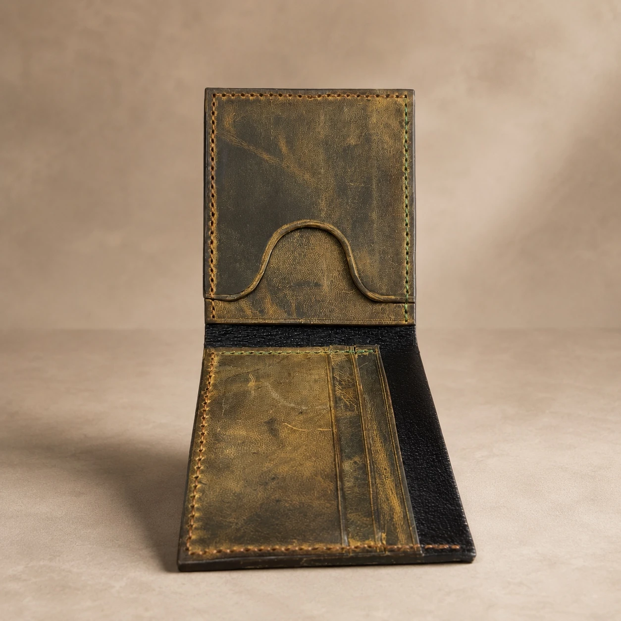 Cartera Bifold Vintage Café · vista 2